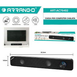 Arrango AC76402 Ηχεία Υπολογιστή 2.0 3W Μαύρα