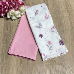Abo Flowers Πάνες Αγκαλιάς από Μουσελίνα Ροζ Λευκές 75x75cm 2τμχ