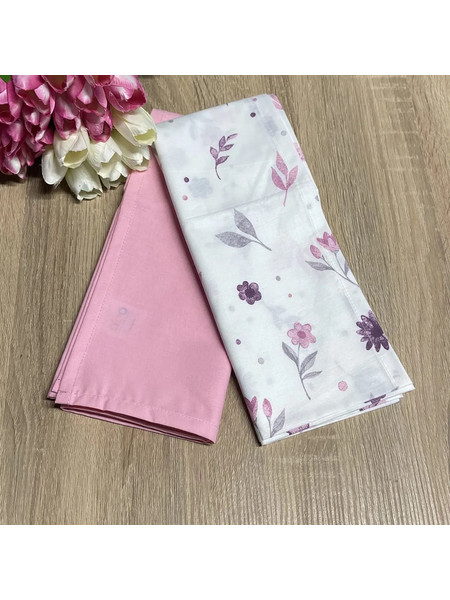 Abo Flowers Πάνες Αγκαλιάς από Μουσελίνα Ροζ Λευκές 75x75cm 2τμχ