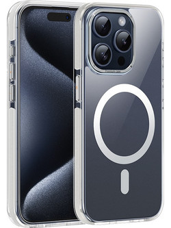 Hoco Premium Series AS6 Anti-Drop Mag-charge Back Cover Clear/Grey (iPhone 15 Pro)