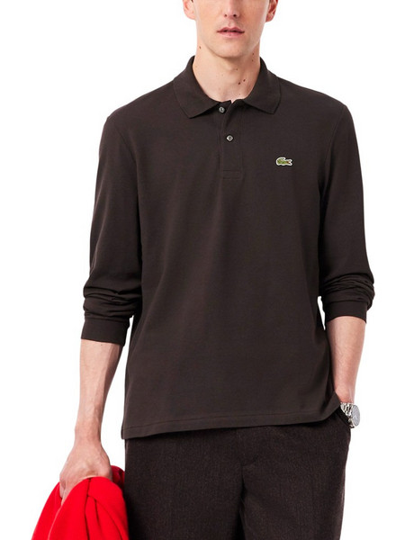 Lacoste Ανδρική Μπλούζα Polo Μακρυμάνικη Σοκολατί L1312-SKB