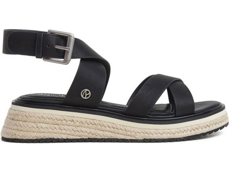 Pepe Jeans Kate Nature Καλοκαιρινές Γυναικείες Πλατφόρμες Χαμηλές Μαύρες PLS90692-999