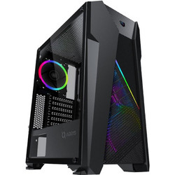 Aqirys Canopus Black Midi Tower Κουτί Υπολογιστή RGB με Πλαϊνό Παράθυρο