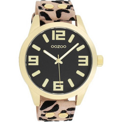 Oozoo Γυναικείο Ρολόι με Animal Print Δερμάτινο Λουράκι C1098