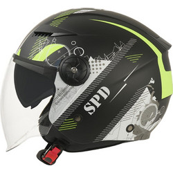 SPD 663 Black Fluo Yellow Κράνος Μηχανής Jet 1250gr