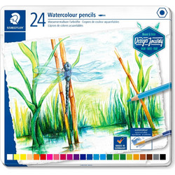 Staedtler Aqua Watercolour Κασετίνα Ξυλομπογιές Ακουαρέλας Σετ 24τμχ