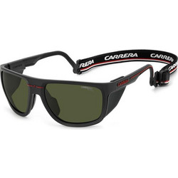 Carrera CA08/S/XT BLX/UC Ανδρικά Γυαλιά Ηλίου Μάσκα Κοκάλινα Μαύρα με Πράσινο Φακό