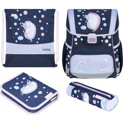 Herlitz 4 in 1 Unicorn Dreams Σχολική Τσάντα Πλάτης Δημοτικού Navy Μπλε 50049004