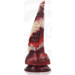 Epic Draxis Abysmal Shadow Dildo με Βεντούζα 23.5cm Άσπρο Κόκκινο