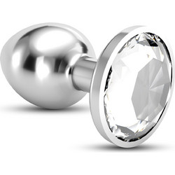 Crushious Bijou Anal Jewel Πρωκτική Σφήνα Diamond Plug 9cm Λευκή Ασημί