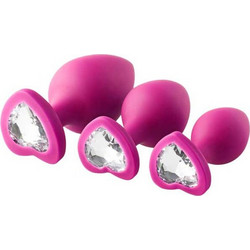 Dream Toys Flirts Anal Traning Kit Πρωκτικές Σφήνες Diamond Plugs Ροζ 3τμχ