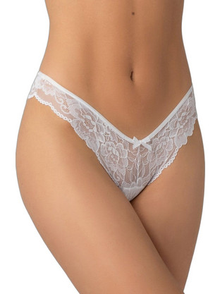 Milena By Paris Γυναικείο Sexy Brazil με Δαντέλα Λευκό 8391