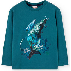 Boboli Παιδικό T-Shirt Μακρυμάνικο Πετρόλ 592017-4733