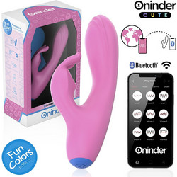 Oninder Cute Love Bunny G-Spot Vibrator Δονητής Rabbit για Ζευγάρια με App Control Ροζ