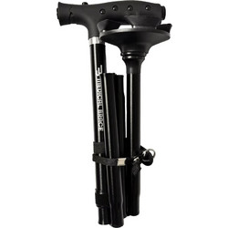 Medical Brace Auto Stand Μπαστούνι Τετράποδο Αλουμινίου Σπαστό & Πτυσσόμενο με Φακό 85-97cm MB.HC039