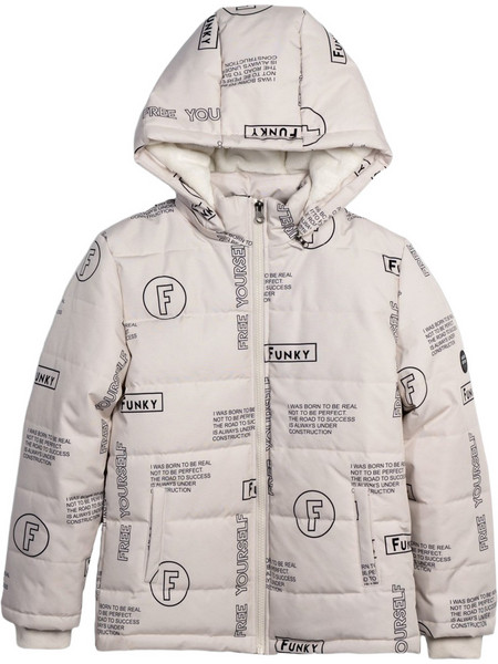 Funky Παιδικό Μπουφάν Χειμωνιάτικο Puffer Αντιανεμικό Μπεζ 226-118102-1