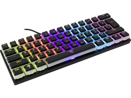 White Shark Ashiko 2 Μηχανικό Gaming Πληκτρολόγιο 60% με Custom Red Διακόπτες RGB Black