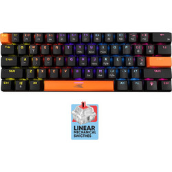 Baracuda Dolphin Μηχανικό Gaming Πληκτρολόγιο 60% με Custom Red Διακόπτες RGB Black