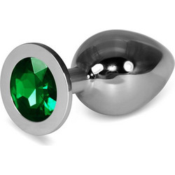 Lovetoy Rosebud Classic Large Πρωκτική Σφήνα Diamond Plug 10cm Ασημί Πράσινη