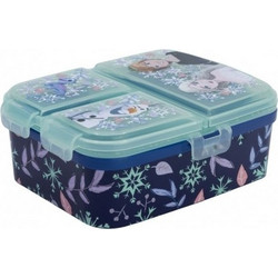 Stor XL Frozen Snowy Tale Πλαστικό Παιδικό Δοχείο Φαγητού Μπλε