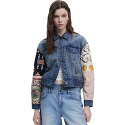 Desigual Cassid Γυναικείο Μπουφάν Τζιν Κοντό Μπλε 25SWED59-5053