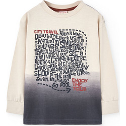 Boboli Παιδικό T-Shirt Μακρυμάνικο Μπεζ Γκρι 512042-7425