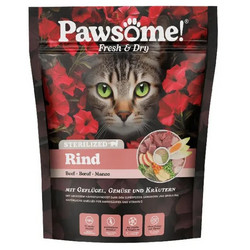 Pawsome Fresh & Dry Adult Grain Free Sterilised with Beef 750gr