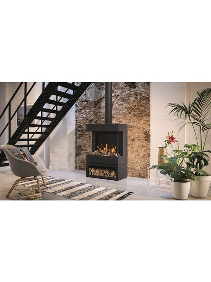 Bellfires Box Gas Panorama 73/52 Ενεργειακό Τζάκι Αερόθερμο Αερίου Τρίπλευρο 7.2kW