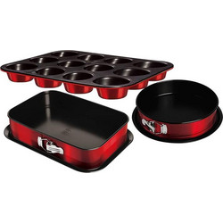 Berlinger Haus Metallic Line Burgundy Φόρμες Ζαχαροπλαστικής από Ανοξείδωτο Ατσάλι για Κέικ 3τμχ BH-7635