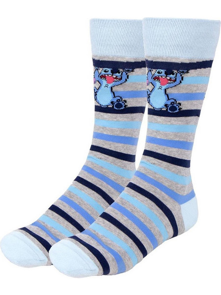 Cerda Disney Stitch Βαμβακερές Γυναικείες Κάλτσες Γαλάζιες Γκρι 2900002544