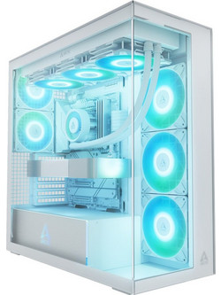 Arctic Xtender Transparent Window without GPU Vertical White Gaming Midi Tower Κουτί Υπολογιστή με Πλαϊνό Παράθυρο