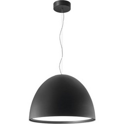 Ondaluce Cupola CUPOLA/NERO Κρεμαστό Φωτιστικό Οροφής Μονόφωτο LED με Θερμό Λευκό Φως Μαύρο