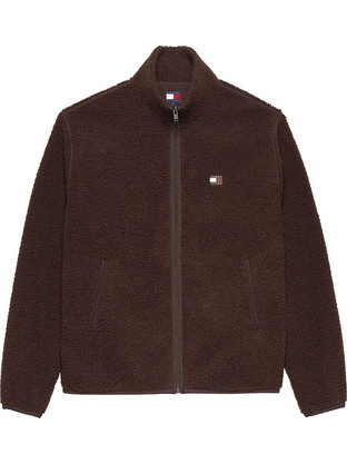 Tommy Hilfiger Ανδρική Ζακέτα Fleece με Φερμουάρ Καφέ DM0DM22078-GS7