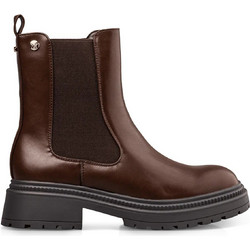 Envie Shoes Γυναικεία Μποτάκια Chelsea Δερμάτινα Καφέ με Χοντρό Χαμηλό Τακούνι E23-22016-28