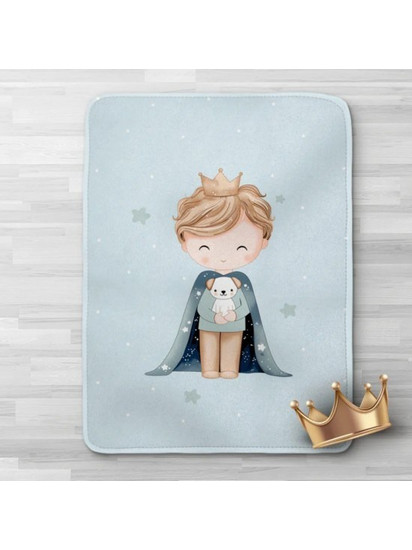 Borea Little King Κουβέρτα Κούνιας Βελουτέ 100x140 Γαλάζια