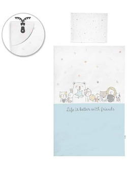 Lorelli Cosy Happy Friends Σετ Κούνιας White/Light Blue 5τμχ