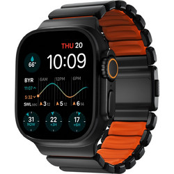 Nomad Stratos Titanium FKM Λουράκι Μεταλλικό Black / Orange (Apple Watch 42 / 44 / 45 / 46 / 49mm)