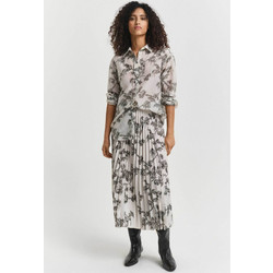 Gant Μίντι Φούστα Υφασμάτινη Ψηλόμεση Πλισέ Floral Εκρού 4400199