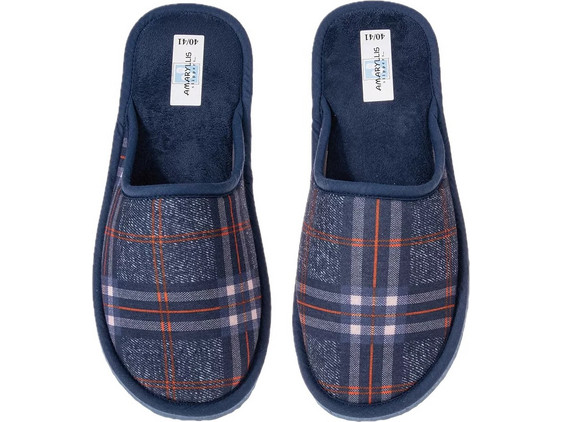 Amaryllis Slippers Χειμερινές Ανδρικές Παντόφλες Navy Μπλε 53211-4