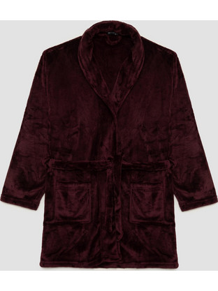 Minerva Χειμωνιάτικη Ανδρική Ρόμπα Fleece Μπορντό 96-71308-703