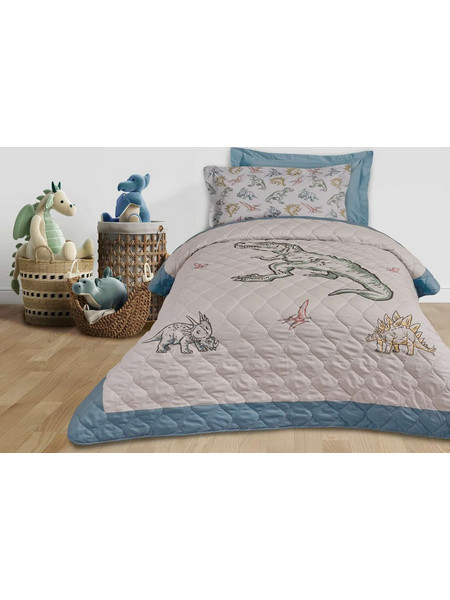 Das Home Παιδικό Κουβερλί Μονό Microfiber 160x220 4930 Εκρού Πετρόλ
