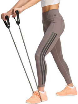 Adidas Optime Workout 3-Stripes Γυναικείο Κολάν 7/8 Ψηλόμεσο Ανθρακί KE7530