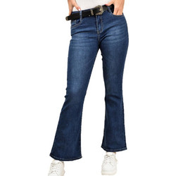 Potre Γυναικείο Τζιν Παντελόνι Bootcut Εφαρμογή Καμπάνα Navy Μπλε 8782