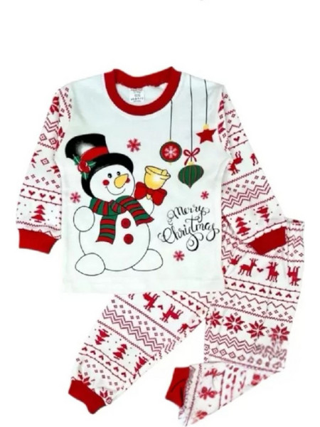 Supermini Merry Christmas Παιδική Πιτζάμα Βαμβακερή Χειμωνιάτικη Μπεζ Κόκκινη 5024-3