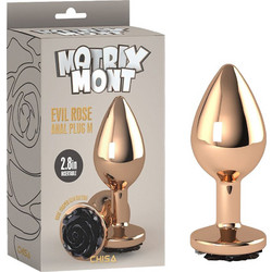 Chisa Novelties Matrix Mont Evil Rose Large Πρωκτική Σφήνα 9cm Μαύρη Χρυσή