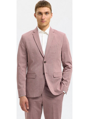 Selected Ανδρικό Blazer Υφασμάτινο με Στενή Εφαρμογή Ροζ 16097080