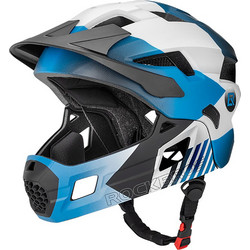 Rockbros TS-61 Παιδικό Κράνος Ποδηλάτου Downhill / BMX / Dirt Full Face με Led Μπλε Λευκό