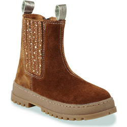 GBB Παιδικά Μποτάκια Καφέ Suede Chelsea με Φερμουάρ AK312-44