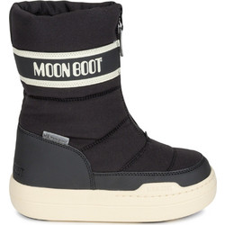 Moon Boot Παιδικές Μπότες Χιονιού Μαύρες Αδιάβροχες με Φερμουάρ & Γούνα 3440080-N001