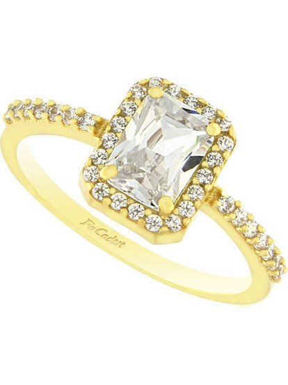 Facad'oro Γυναικείο Δαχτυλίδι Ροζέτα από Xρυσό 14K με Ζιργκόν RI-000760